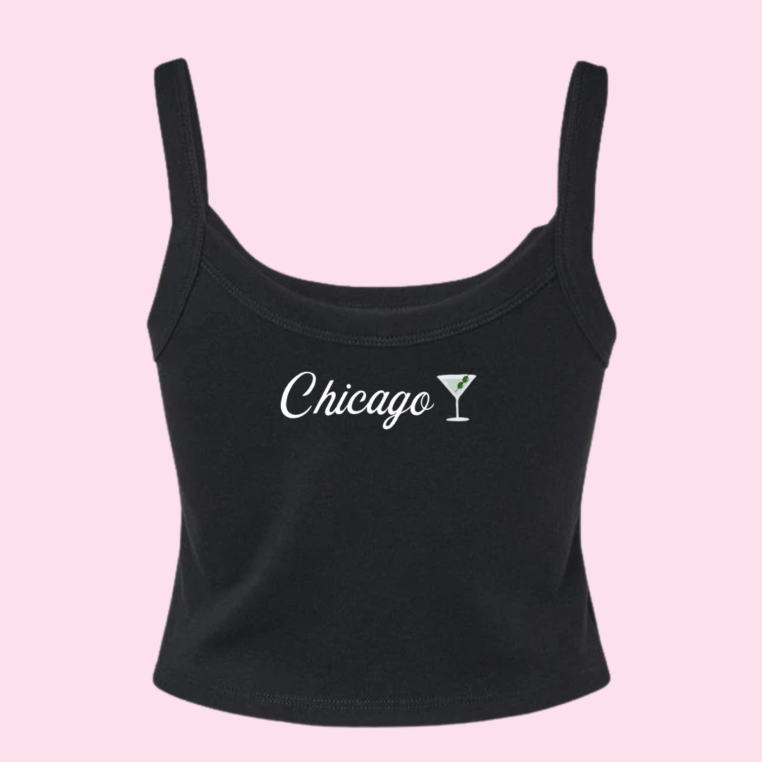 Chicago Black Martini Tank Top