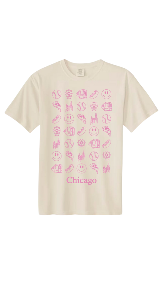 Chicago Themed T-Shirt In Ivory