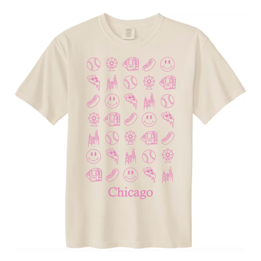 Chicago Themed T-Shirt In Ivory